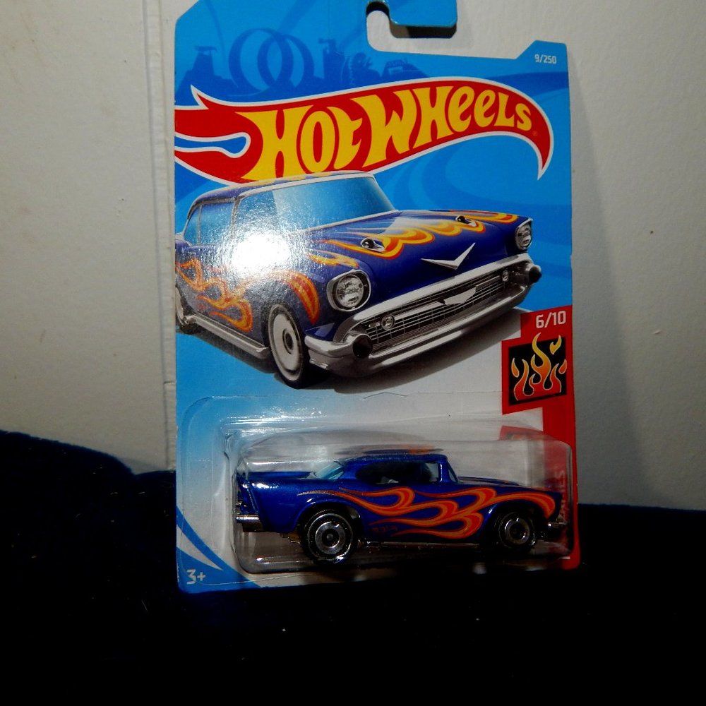 57 Chevy with Flames; Hot Wheels  ITEM #65